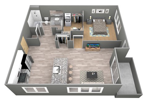 Holdredge V - 3D Floor Plan - The Flats